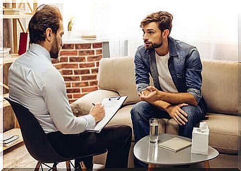 A therapist and his client discuss a topic.