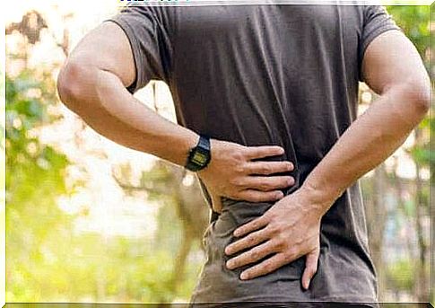 A man with back pain.