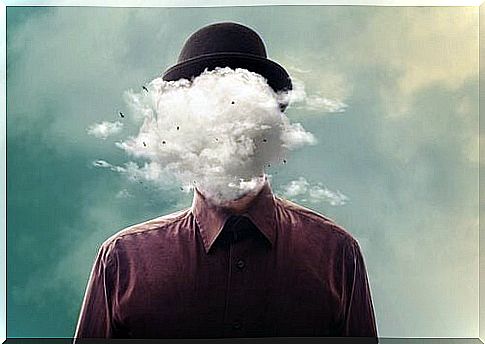 Man with cloud as head