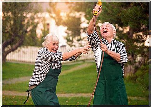 Older couples have fun